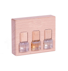Парфюм для автомобиля и интерьера (3шт) в дер. подставке,11,5х9,3х2,7 см, дерево, стекло
