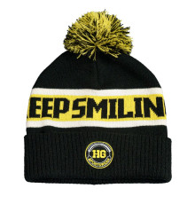 Образец вязанная шапка с помпоном и отворотом, двойная, 100% аркил