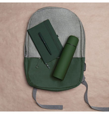 Набор подарочный HIKER: ежедневник, ручка, термос, рюкзак, зеленый