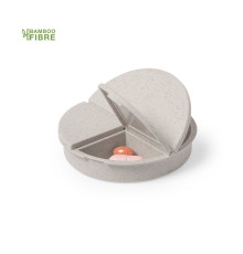 Таблетница BETUR, 3 отсека, h=1,7 cm, d=7,5 см; пластик, бамбуковое волокно