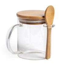 Кружка KIPAL, боросиликатное стекло, бамбук