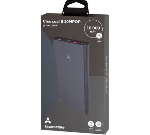 Внешний аккумулятор  Accesstyle Charcoal II (10000 mAh), серебристый