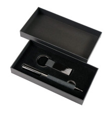 Набор ручка+ брелок COLLISION, черный/темно-серый, металл, пластик, картон