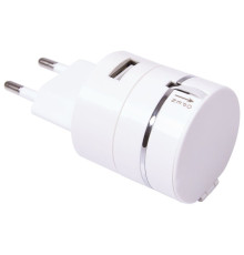 Сетевое зарядное устройство c USB выходом и универсальным кабелем 3-в-1