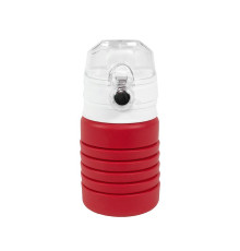 Бутылка для воды складная с карабином SPRING, 550/250 мл,  силикон