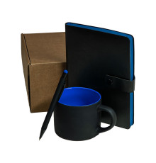 Набор подарочный DYNAMIC: кружка, ежедневник, ручка,  стружка, коробка, черный/синий