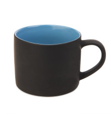 Кружка YASNA с покрытием SOFT-TOUCH, черный с голубым, 310 мл, фарфор