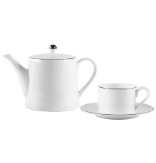 Чайник и чайная пара PLATINUM в упаковке, 200мл и 900мл, костяной фарфор