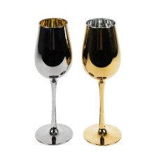 Бокалы для вина 2 штуки MOONSUN, золотой и серебяный, 22,5х24,8х11,9см, стекло