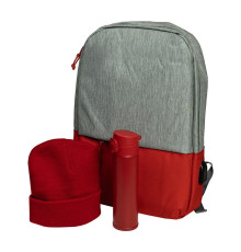 Набор подарочный MYWAY: шапка, термос, рюкзак, красный