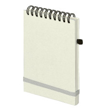 Блокнот на спирали MEMO, размер 95х145 мм, бежевый, блок в клетку