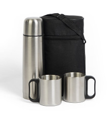 Термос, 2 кружки в чехле: 26х16х10 см; термос 500 мл; кружки 220 мл; металл, нейлон