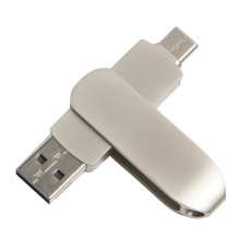 USB flash-карта CIRCLE OTG Type-C (8Гб), серебристая, 6,5х1,5х0,82 см, металл