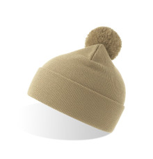Шапка вязаная  двойная Wind-S с помпоном