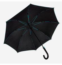 Зонт-трость BACK TO BLACK, пластиковая ручка, полуавтомат
