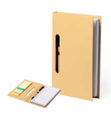 Блокнот со стикерами и ручкой KENDIL, рециклированный картон