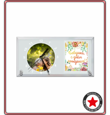 Часы-фоторамка стеклянные с вашим дизайном