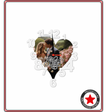 Часы деревянные настенные в форме сердца с вашим дизайном (mdf)