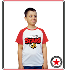 Футболка детская с красными рукавами с вашим дизайном