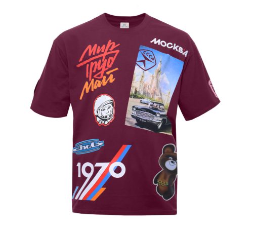 Футболка оверсайз STAN хлопок 240, 56_CCCР Бордовый 48/M
