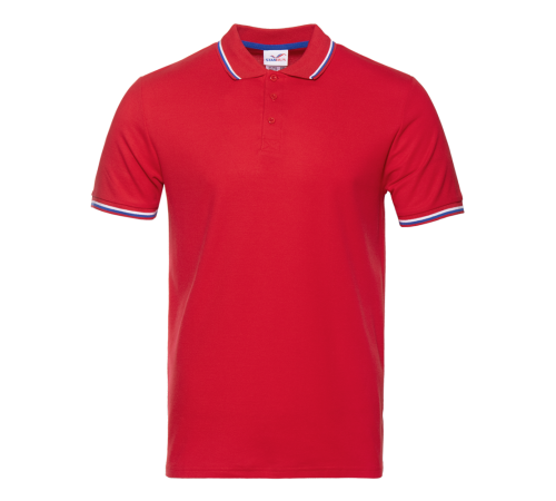 Рубашка поло унисекс STAN триколор хлопок/полиэстер 185, 04RUS Красный 44/XS