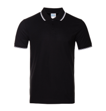 Рубашка поло унисекс STAN с окантовкой хлопок/полиэстер 185, 04T, Чёрный