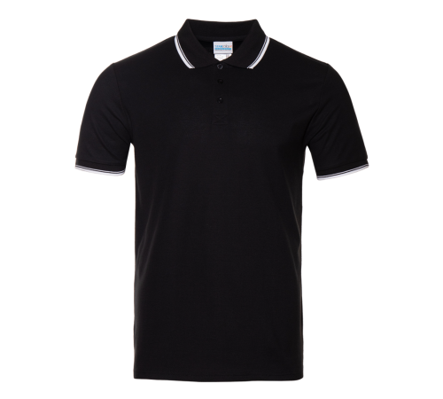 Рубашка поло унисекс STAN с окантовкой хлопок/полиэстер 185, 04T Чёрный 44/XS