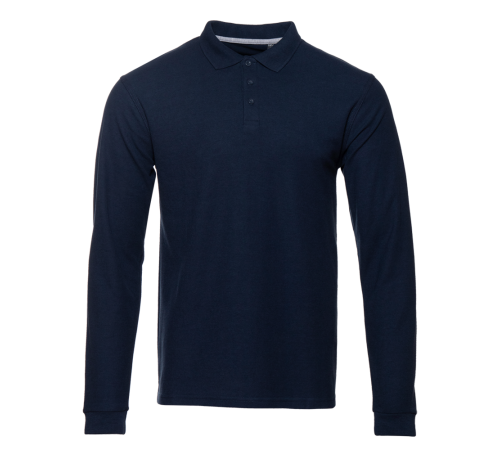 Рубашка поло унисекс STAN длинный рукав хлопок/полиэстер 185, 104S Тёмно-синий 48/M