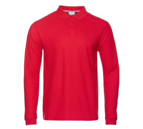 Рубашка поло унисекс STAN длинный рукав хлопок/полиэстер 185, 104S Красный 42/XXS