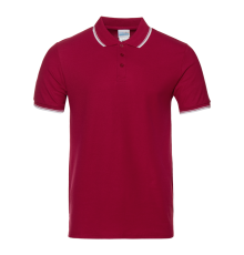 Рубашка поло унисекс STAN с окантовкой хлопок/полиэстер 185, 04T, Бордовый