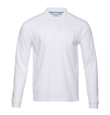 Рубашка поло унисекс STAN длинный рукав хлопок/полиэстер 185, 104S, Белый