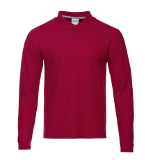 Рубашка поло унисекс STAN длинный рукав хлопок/полиэстер 185, 104S, Бордовый