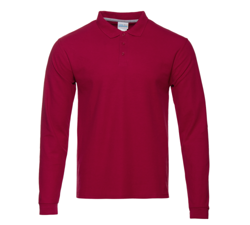 Рубашка поло унисекс STAN длинный рукав хлопок/полиэстер 185, 104S Бордовый 56/XXXL