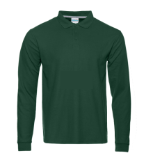 Рубашка поло унисекс STAN длинный рукав хлопок/полиэстер 185, 104S, Тёмно-зелёный