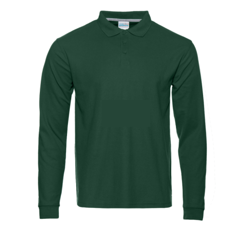 Рубашка поло унисекс STAN длинный рукав хлопок/полиэстер 185, 104S Тёмно-зелёный 48/M