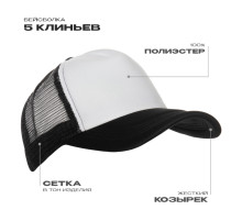 Бейсболка с сеткой STAN полиэстер, 33, Белый