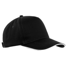 Бейсболка с кантом STAN 5 клиньев хлопок 280, 14, Чёрный