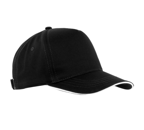 Бейсболка с кантом STAN 5 клиньев хлопок 280, 14 Чёрный 56-58