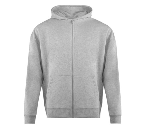 Толстовка унисекс оверсайз на молнии с капюшоном сэндвич 320, 100 Серый меланж 54/XXL