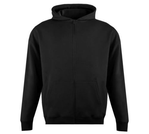 Толстовка унисекс оверсайз на молнии с капюшоном сэндвич 320, 100 Чёрный 44/XS