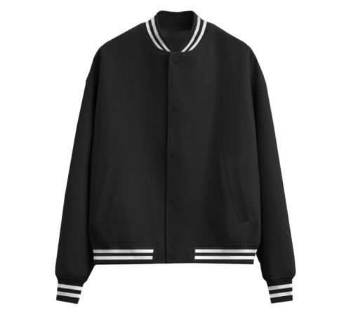 Бомбер унисекс STAN футер без начеса с контрастом 340, 71 Чёрный 46/S