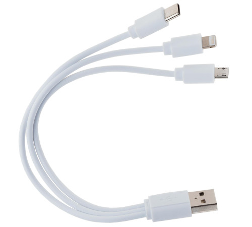 Кабель USB 3 в 1 (Micro, Type-C, Lightning) Белый V16011.07