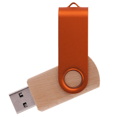 Флешка TWI WOOD COLOR Светлое дерево с оранжевым V14014.31.05.16ГБ3.0