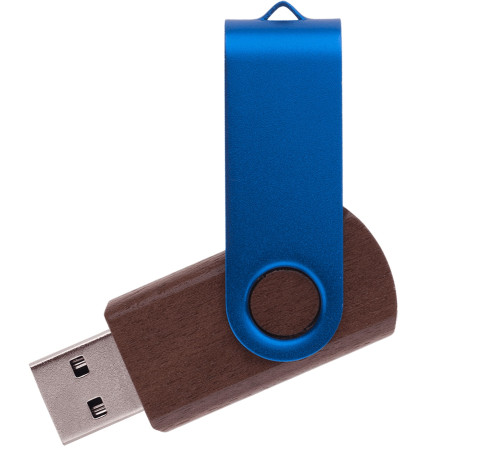 Флешка TWI WOOD COLOR Темное дерево с синим V14014.32.01.8ГБ