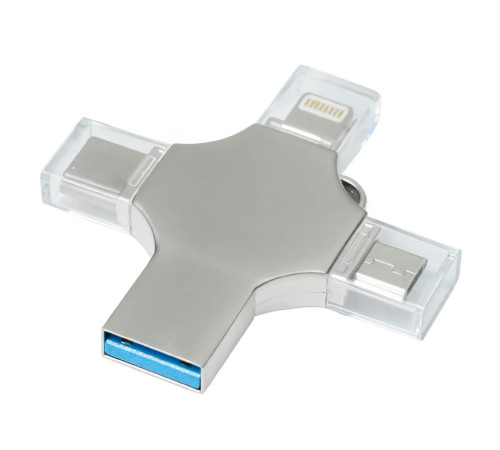 Флешка XEN 4в1 Серебристая V14444.06.64ГБ3.0