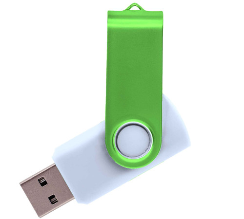 Флешка TWI WHITE COLOR Белая с салатовым V14015.15.64ГБ