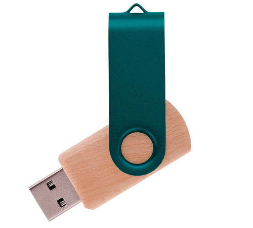 Флешка TWI WOOD COLOR Светлое дерево с зеленым V14014.31.02.32ГБ3.0